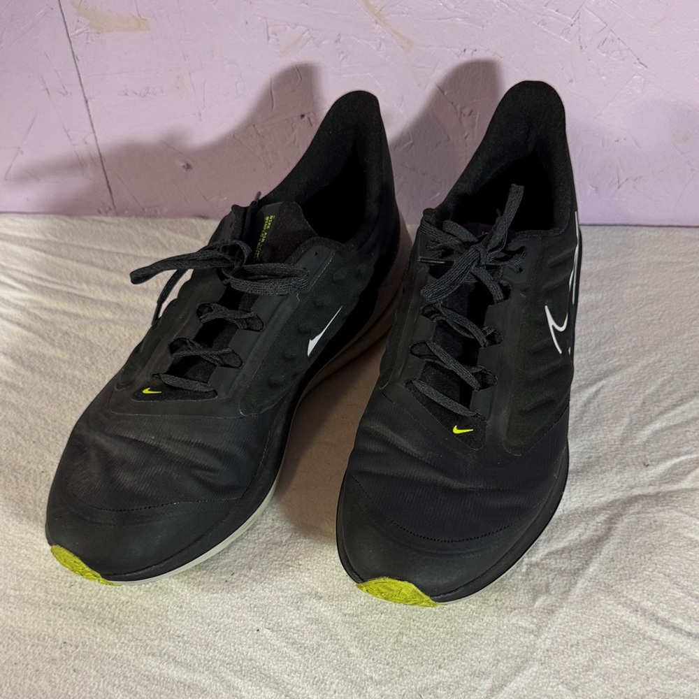 Nike Black and Yellow Slip-On Sneakers